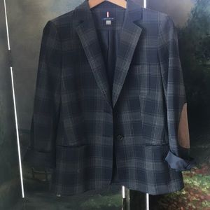 Tommy Hilfiger Blue Grey Plaid Blazer